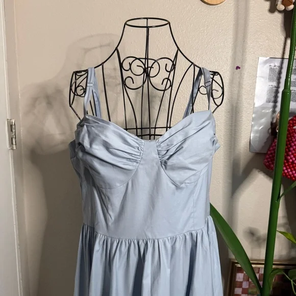 Reformation Cherrie Dress Blue sz 12 - Picture 2 of 12